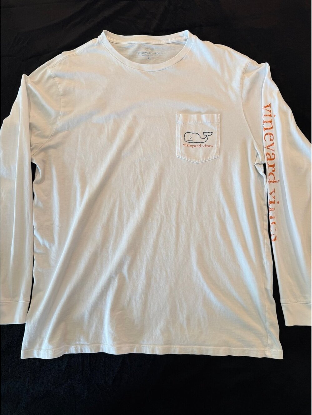 Vineyard Vines Long Sleeve Pocket T-Shirt White Men's Size XL Whale Logo